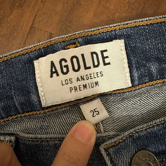 AGOLDE Sophie Jeans Kansas City High Rise Skinny Distressed Ripped - Picture 9 of 14